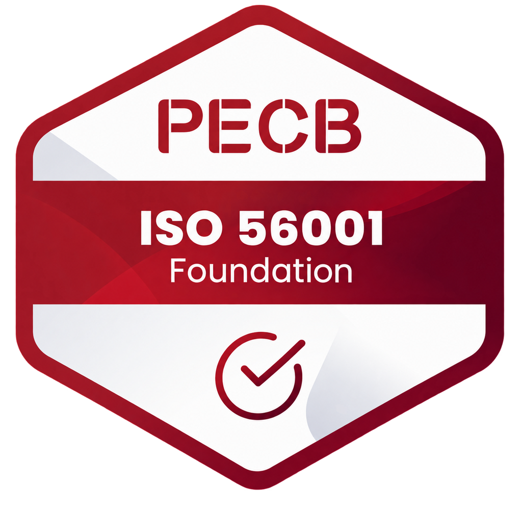 Badge PECB Certified ISO 56001 Foundation